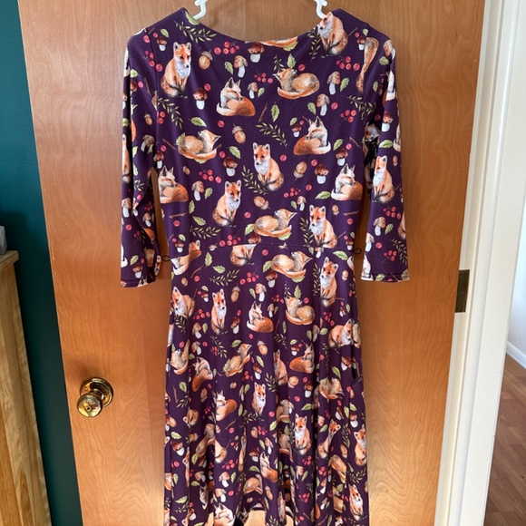 Popsy Vicky purple fox dress size UK 8 - Picture 2 of 4